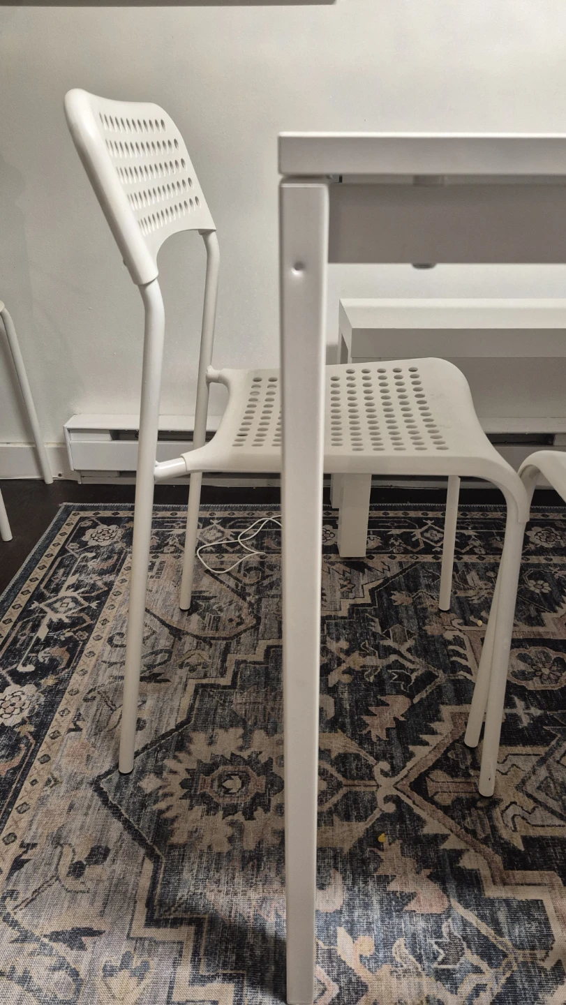 IKEA White Dining Table with 4 Chairs - photo 5