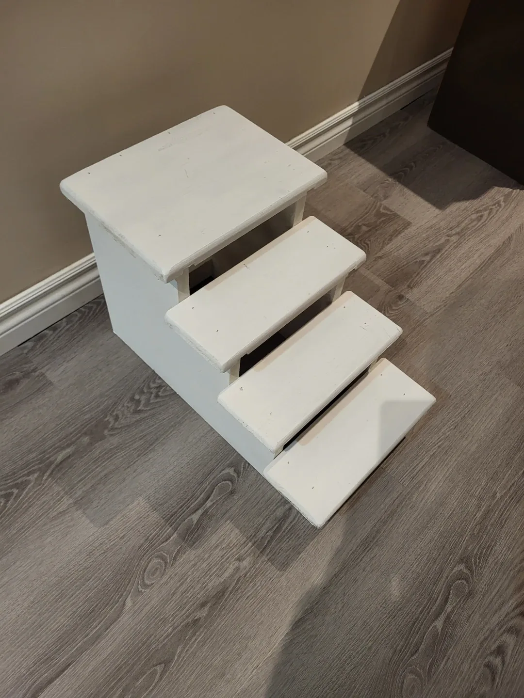 White Wooden Pet Steps - 14" Height