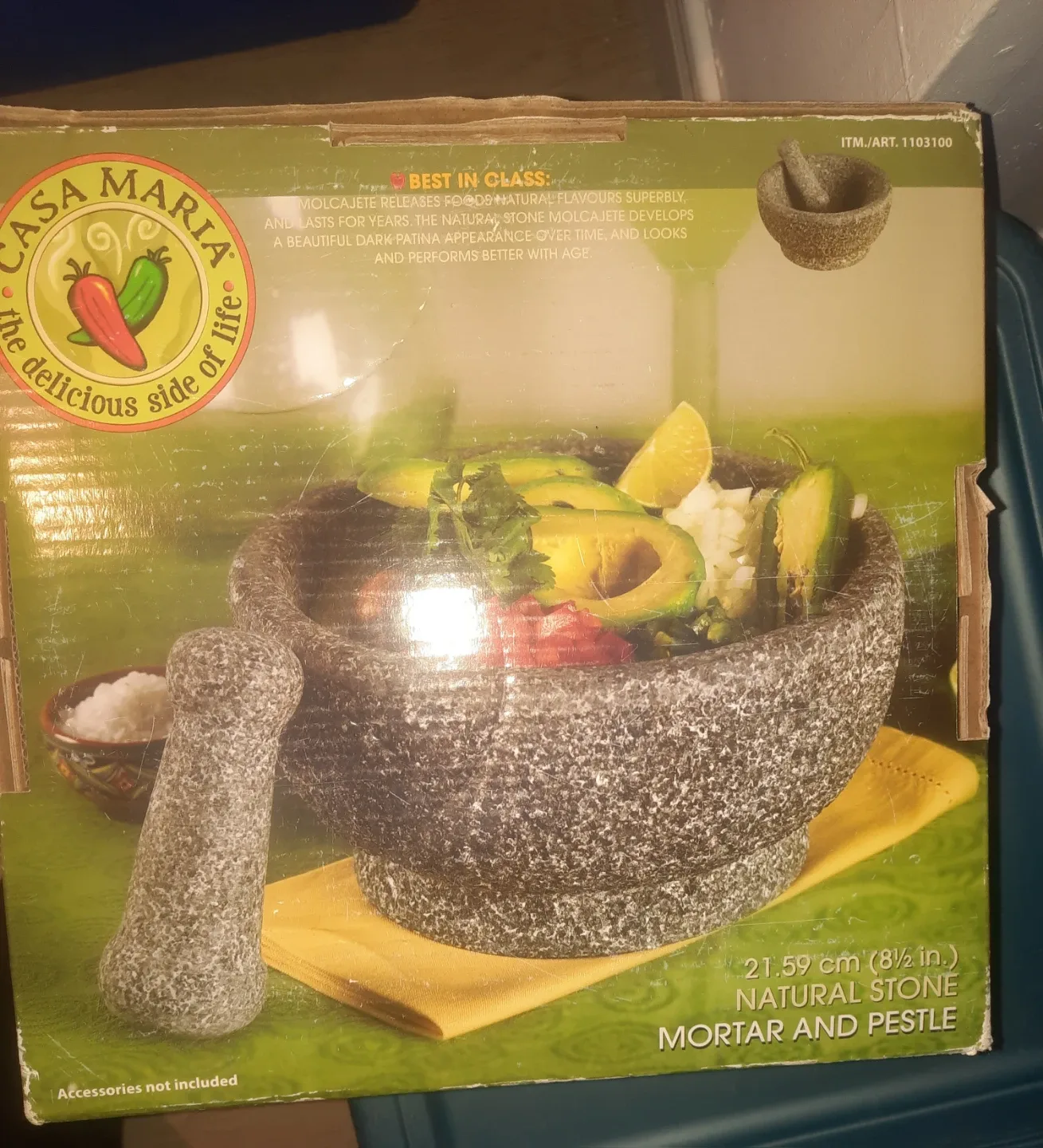 Large Natural Stone Mortar and Pestle Set (New)