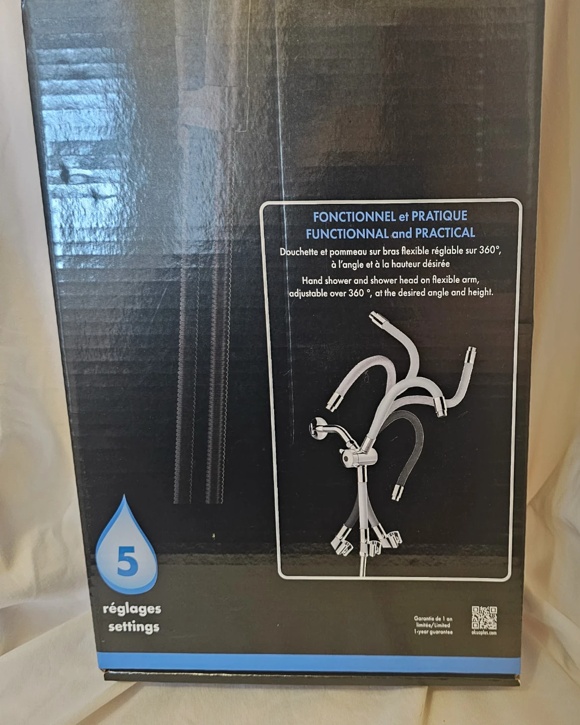 Black Akuaplus Adjustable Combo System Shower Head - photo 2