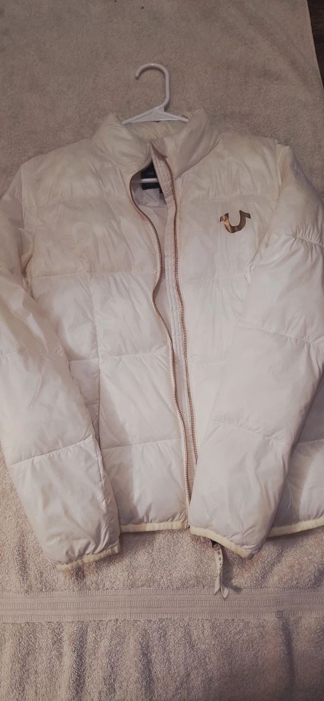 AUTHENTIC True Religion White Puffer Jacket XS