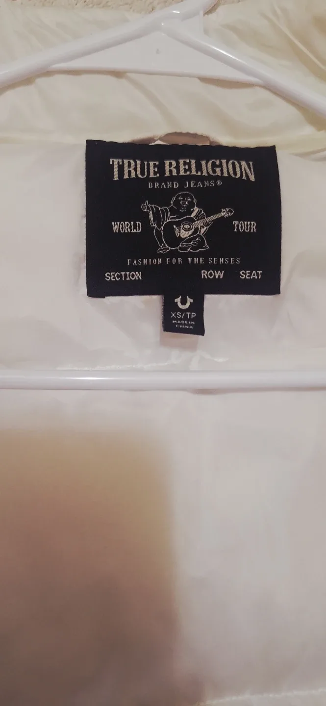 True Religion White Puffer Jacket XS image indicator(3)