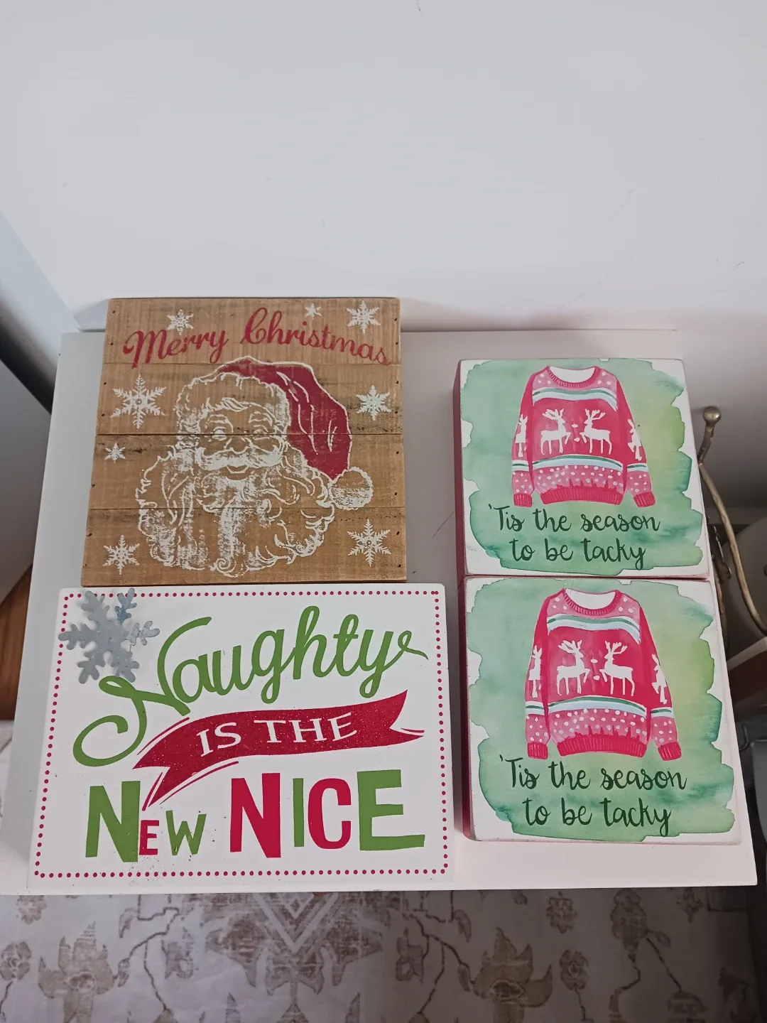 Fun & Rustic Christmas Wood Sign Bundle (4 Pcs) image indicator(2)