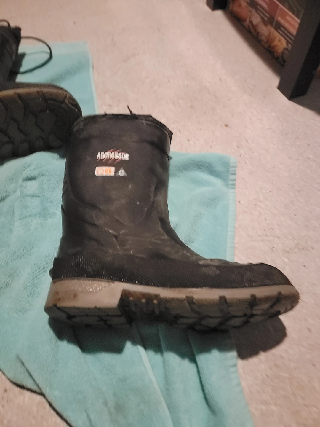 Aggressor Black steel toe rubber Boots