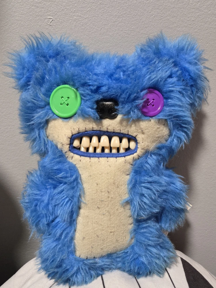 Retired Fuggler Funny Ugly Monster Blue Plush Toy