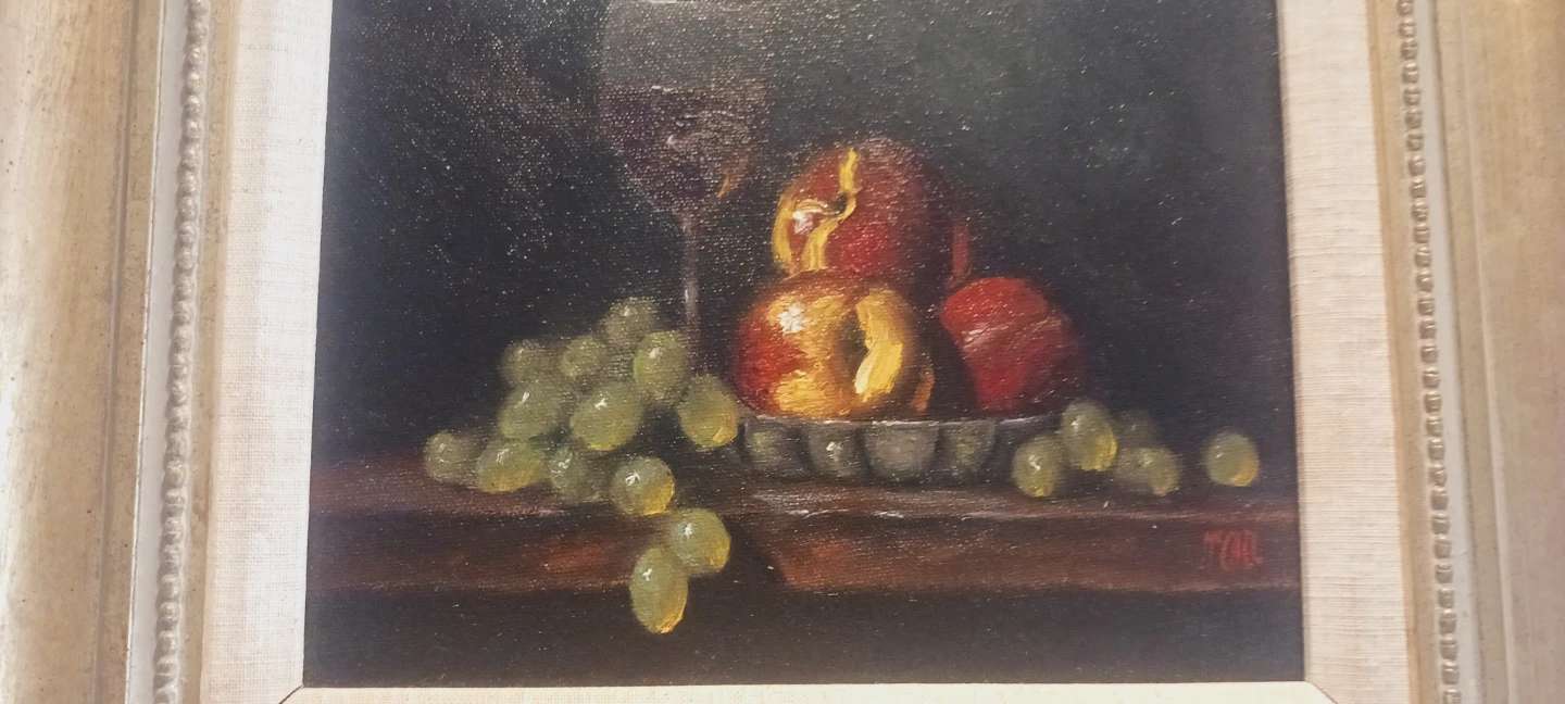 Authentic Signed Still Life Oil  Painting Artwork - photo 3