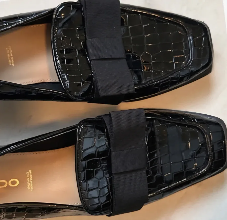 NEW! Aldo Black Leather Loafers -Size 9