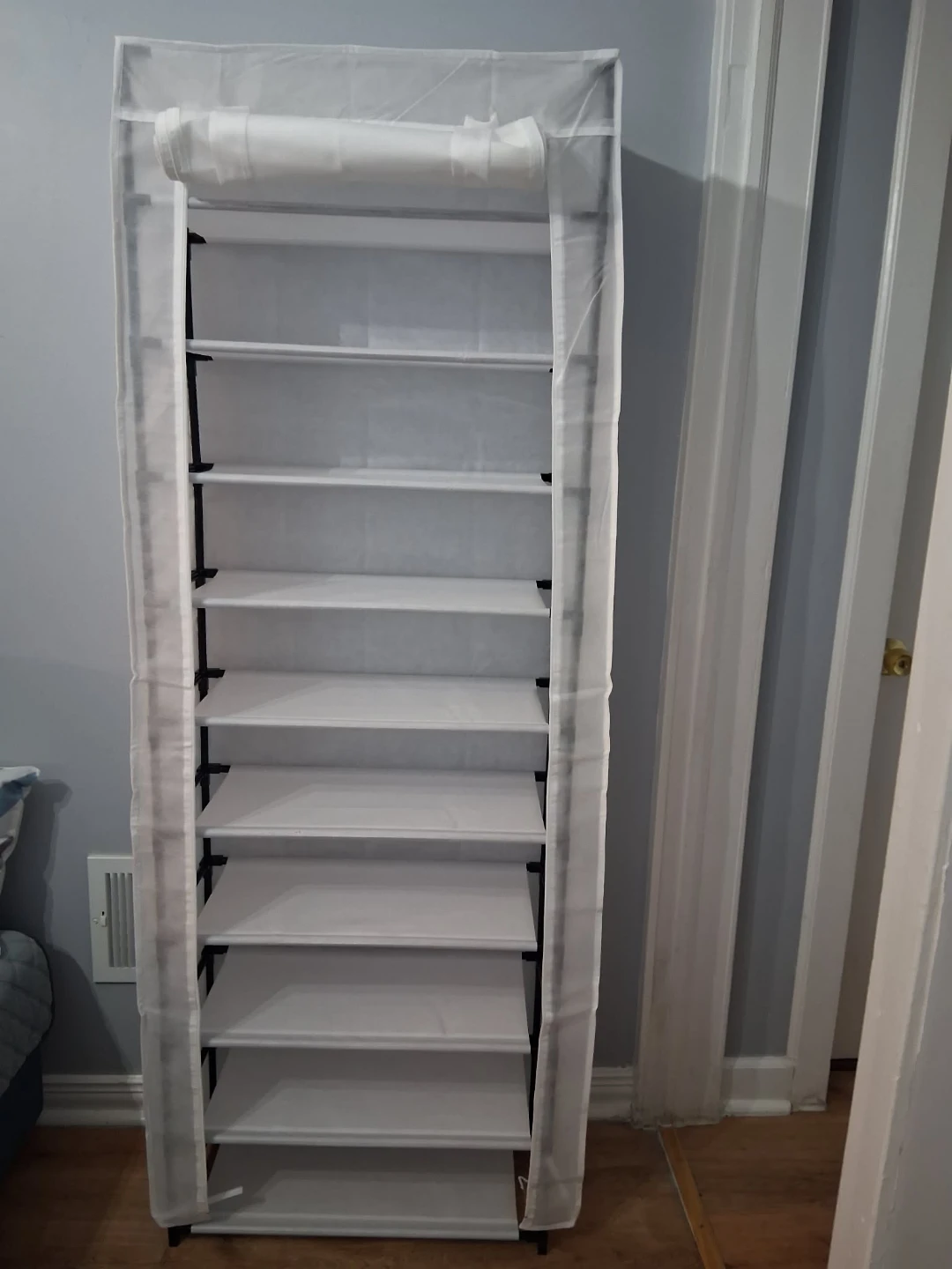 White 10-Shelf Shoe Rack - Like New! - photo 2