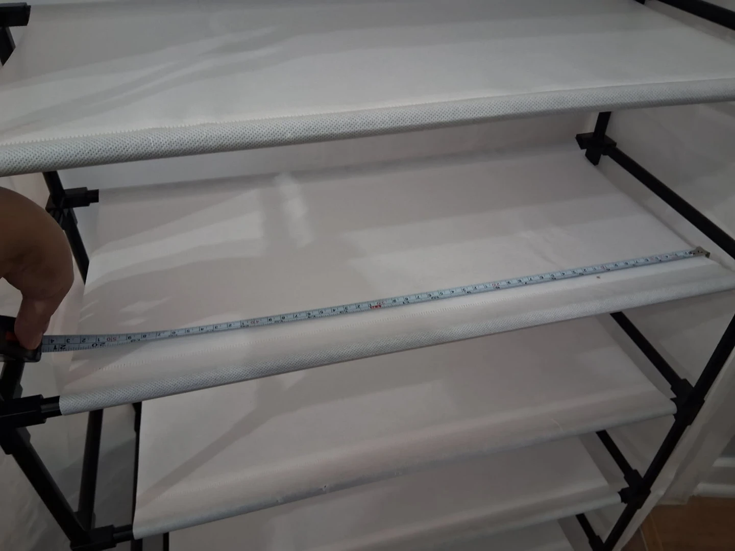 White 10-Shelf Shoe Rack - Like New! - photo 4
