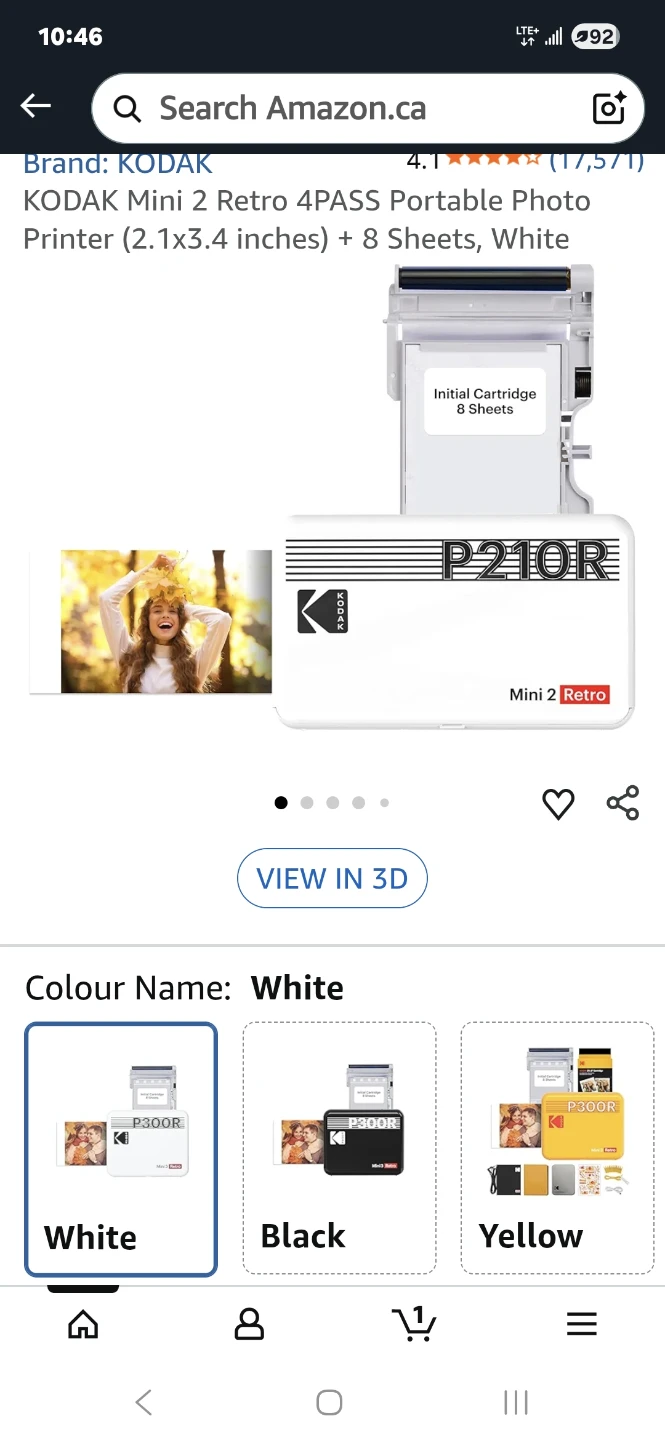 New Kodak Mini 2 Retro Photo Printer - White - photo 3
