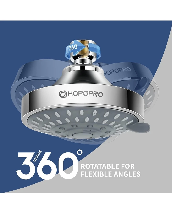 HOPOPRO 5 Spray Patterns Shower Head - Chrome - photo 3
