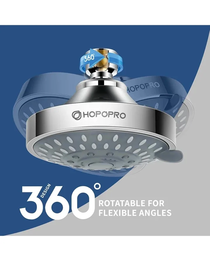 HOPOPRO 5 Spray Patterns Shower Head - Chrome image indicator(3)