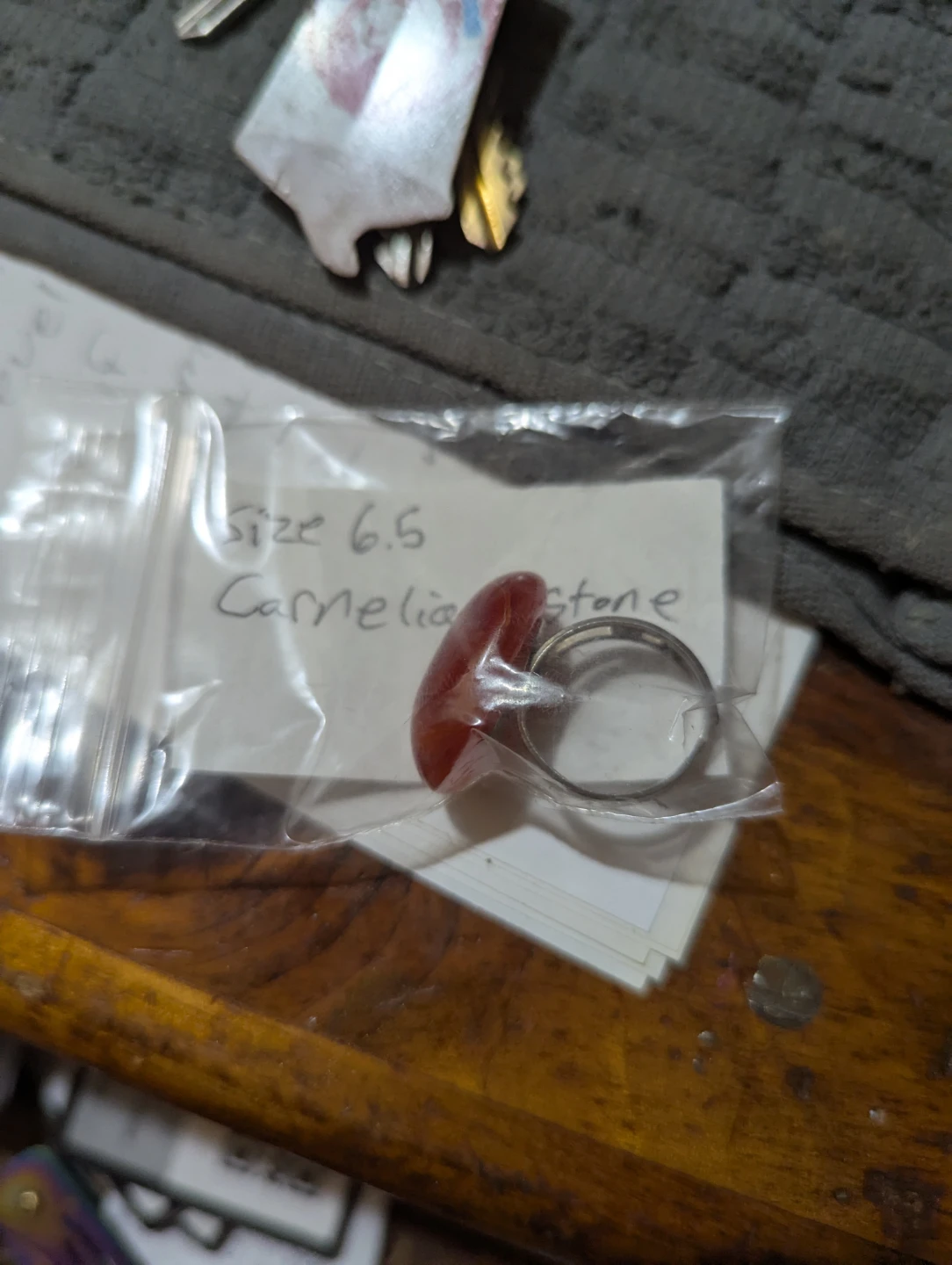 Carnelian Stone Ring Size 6.5 - photo 4