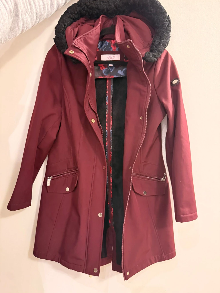 Eliza J Burgundy Winter Coat - Size M