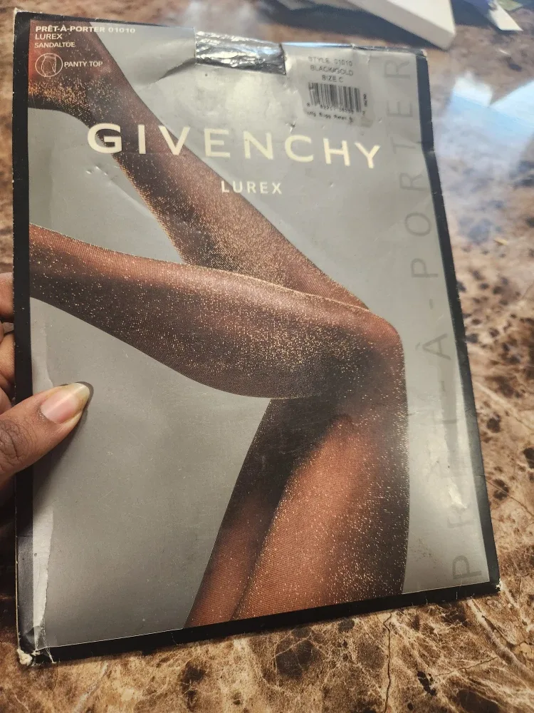 Givenchy Lurex Panty Top - Black/Gold, Size C 170lbs