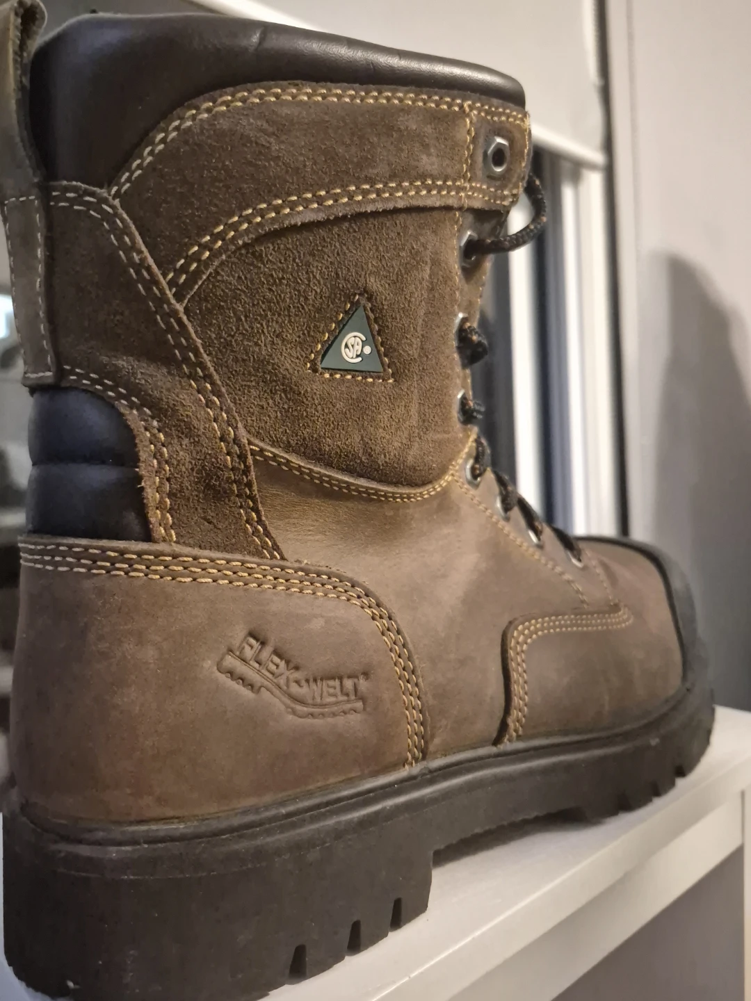 Workload Brown Leather Work Boots Steel Toe Size - 10 - photo 4