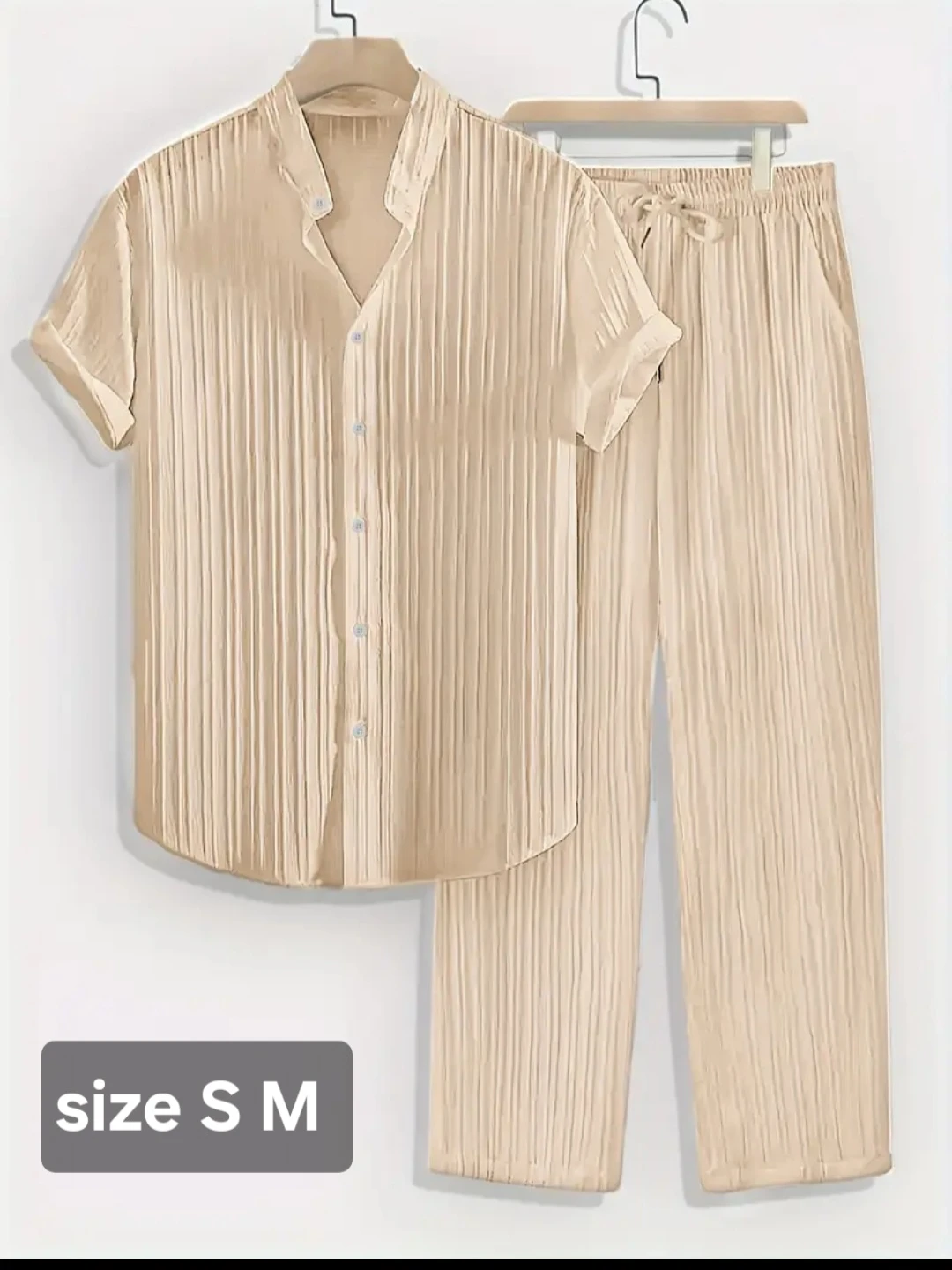Plissé Shirt & Pants Set - photo 4