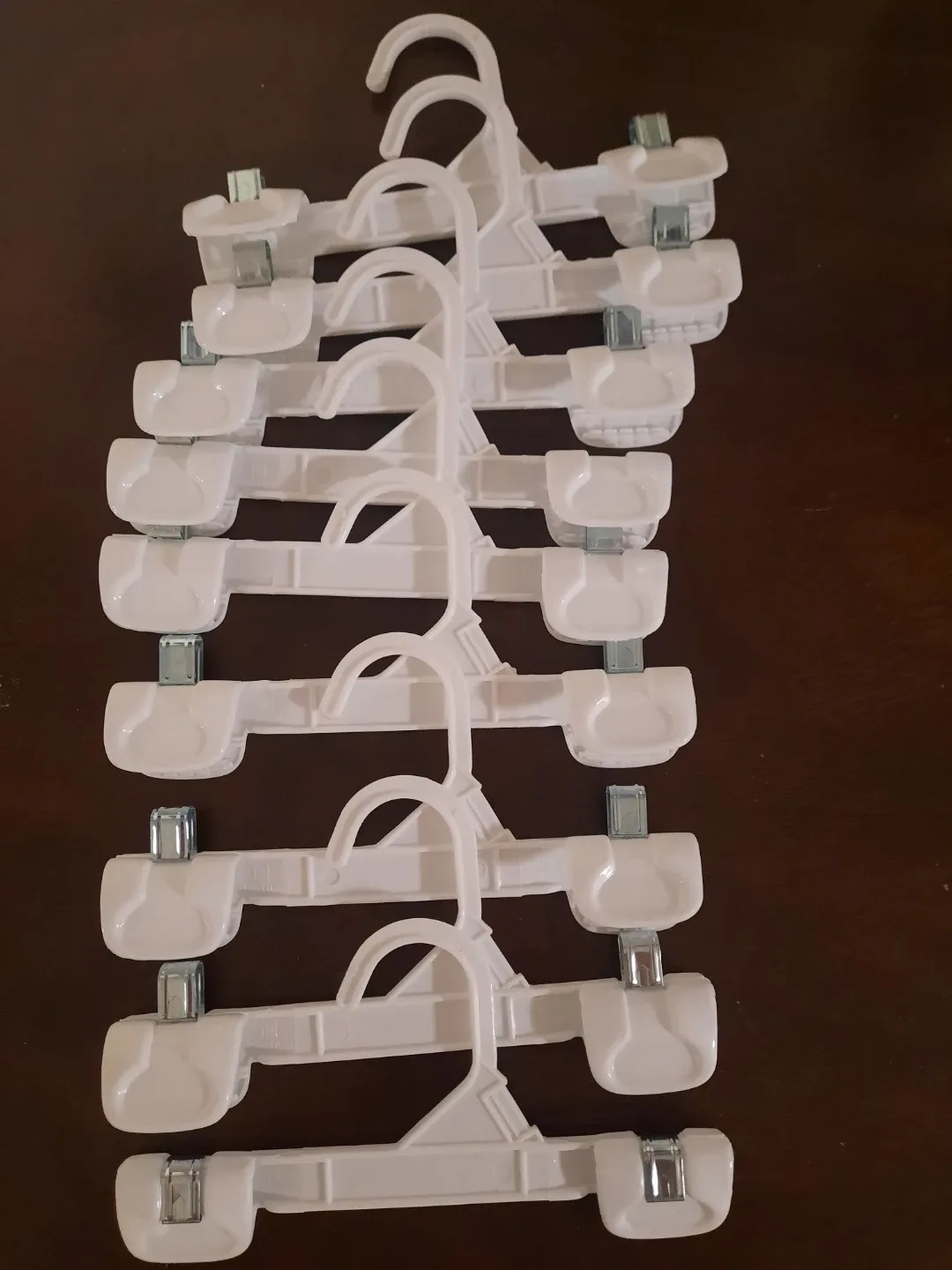 White Plastic Clothes Hangers - Set of 8