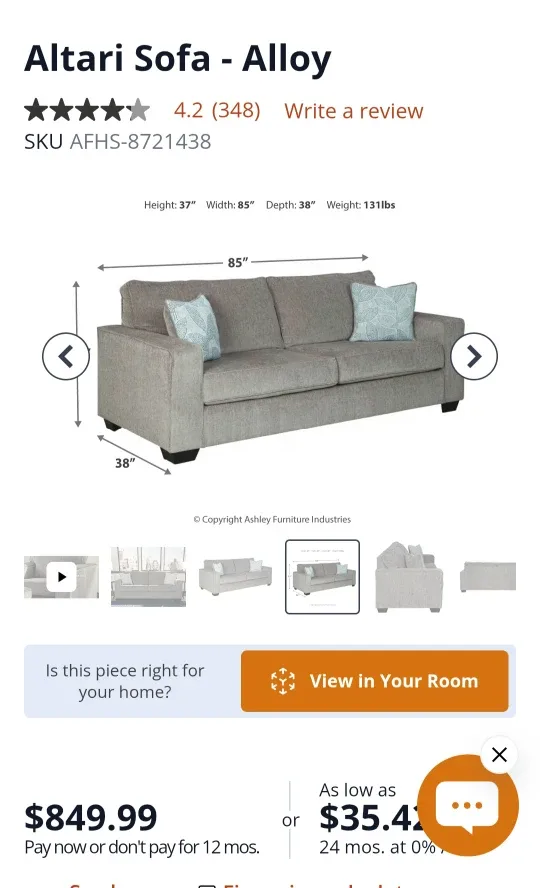 Grey Fabric Sofa Set image indicator(3)