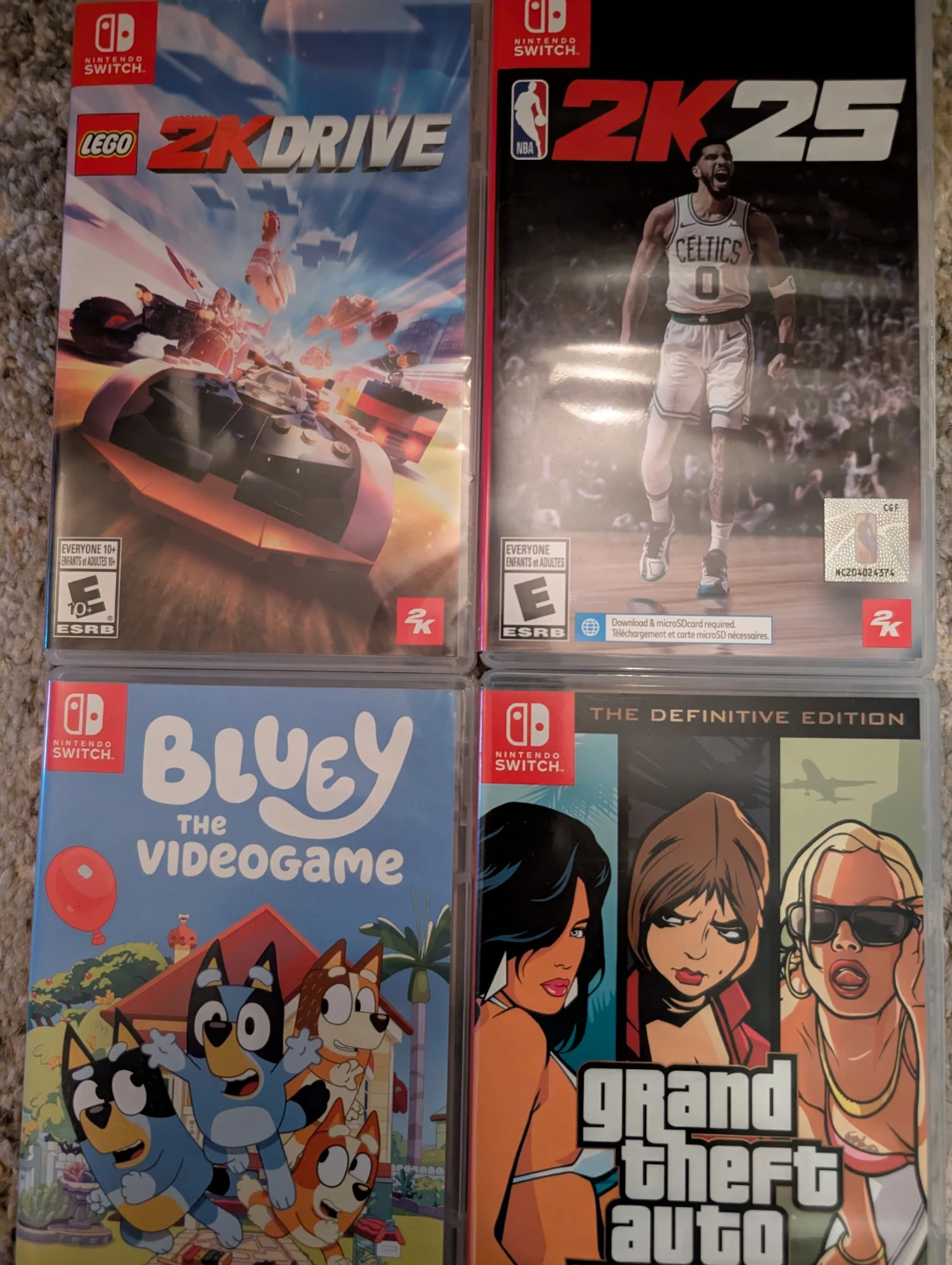 Nintendo Switch Games: LEGO 2K Drive, NBA 2K25, Bluey, GTA