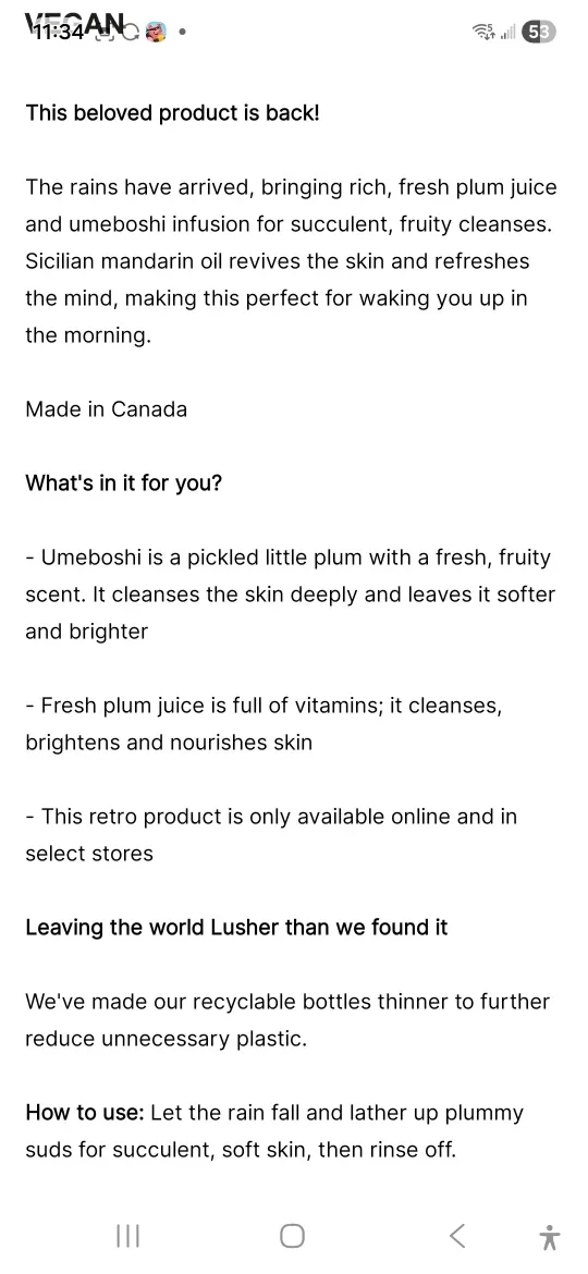 Lush Plum Rain Shower Gel 500ml image indicator(3)