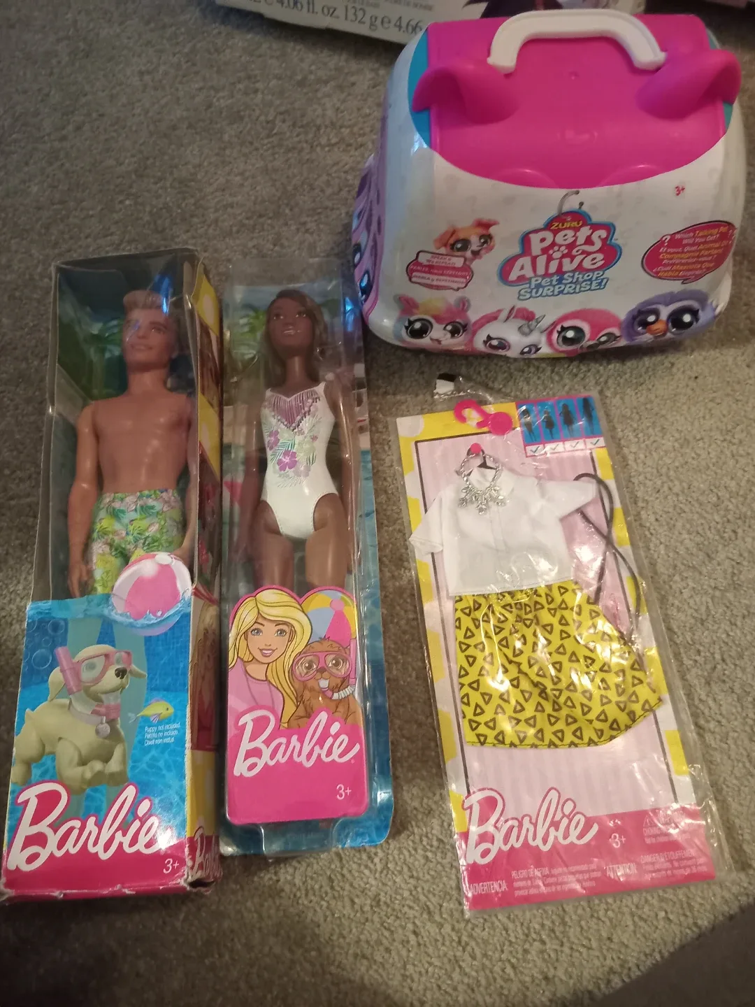 Barbie Dolls & Zuru Pets Alive Pet Shop Surprise