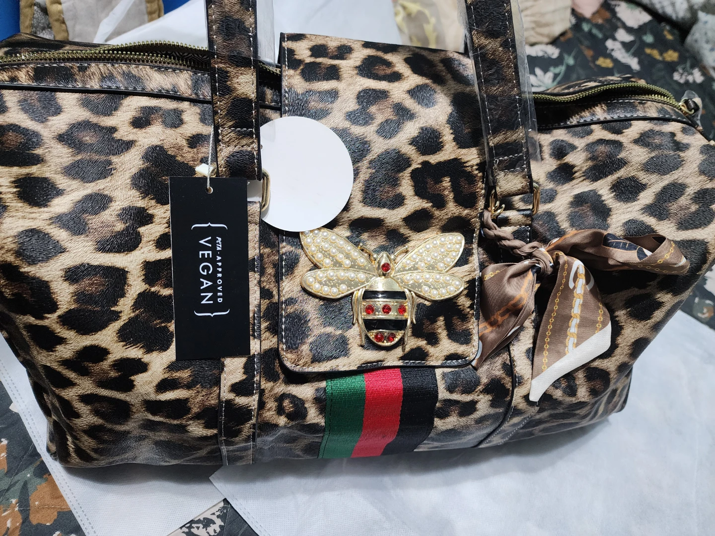 Vegan Approved Leopard Print Duffle Bag - photo 4