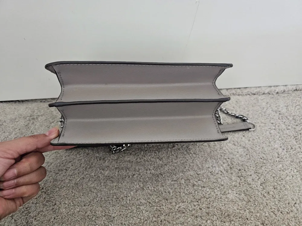 Authentic Tory Burch Grey Leather Crossbody Bag image indicator(4)