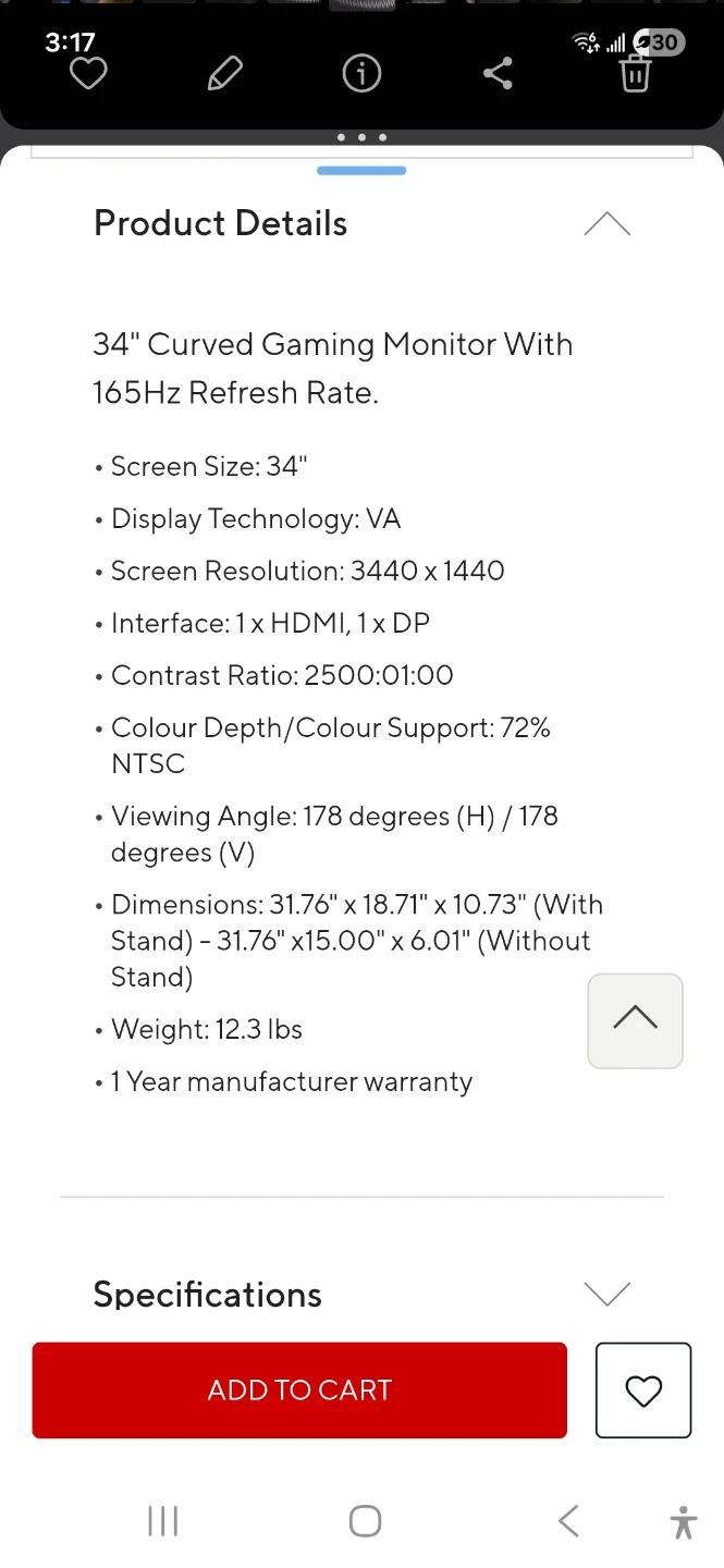Samsung 34" G5 Odyssey Curved Gaming Monitor - photo 2