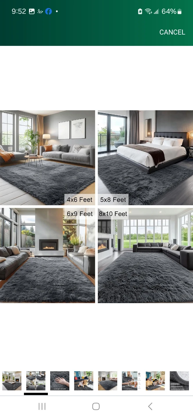 Grey Shaggy Area Rug