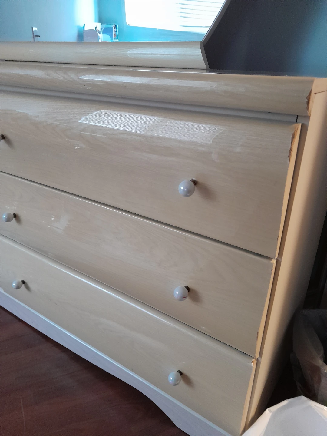 Wooden Dresser with Mirror - photo 5
