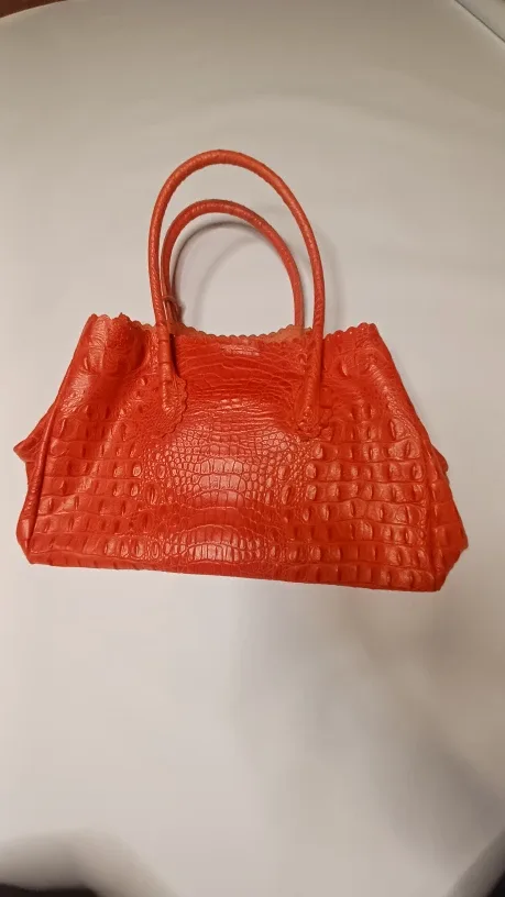 Furla Red Crocodile-Embossed Leather Tote Bag image indicator(4)