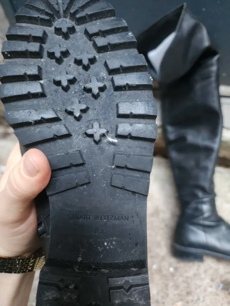 Stuart Weitzman Black Leather Over-the-Knee Boots - Size 8.5