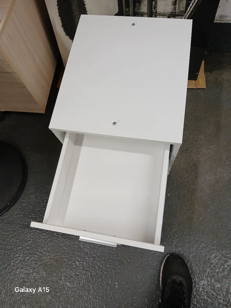 White Bedside Table with Two Drawers - photo 4