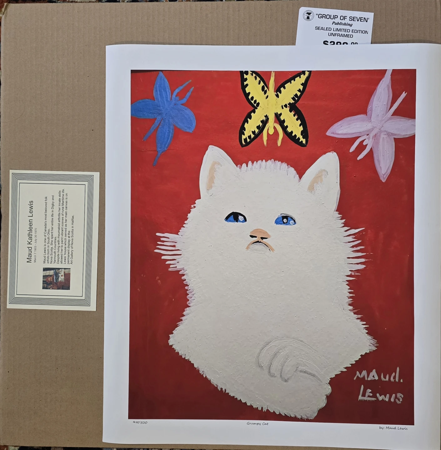 Grumpy Cat by Maud Lewis Original lithograph - photo 2