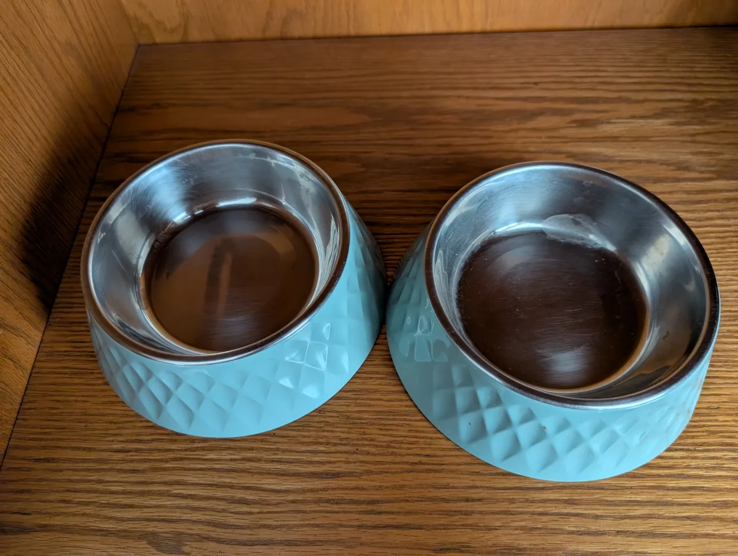 Two Elevated Pet Bowls