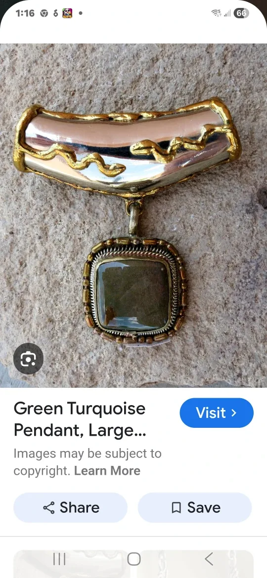 Ron Pacific Hematite & Turquoise Pendant image indicator(2)