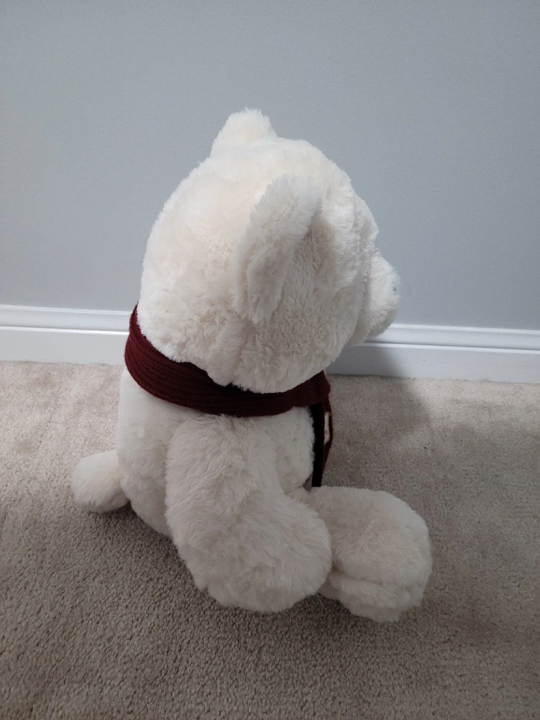 Plush White Teddy Bear with Scarf - photo 2