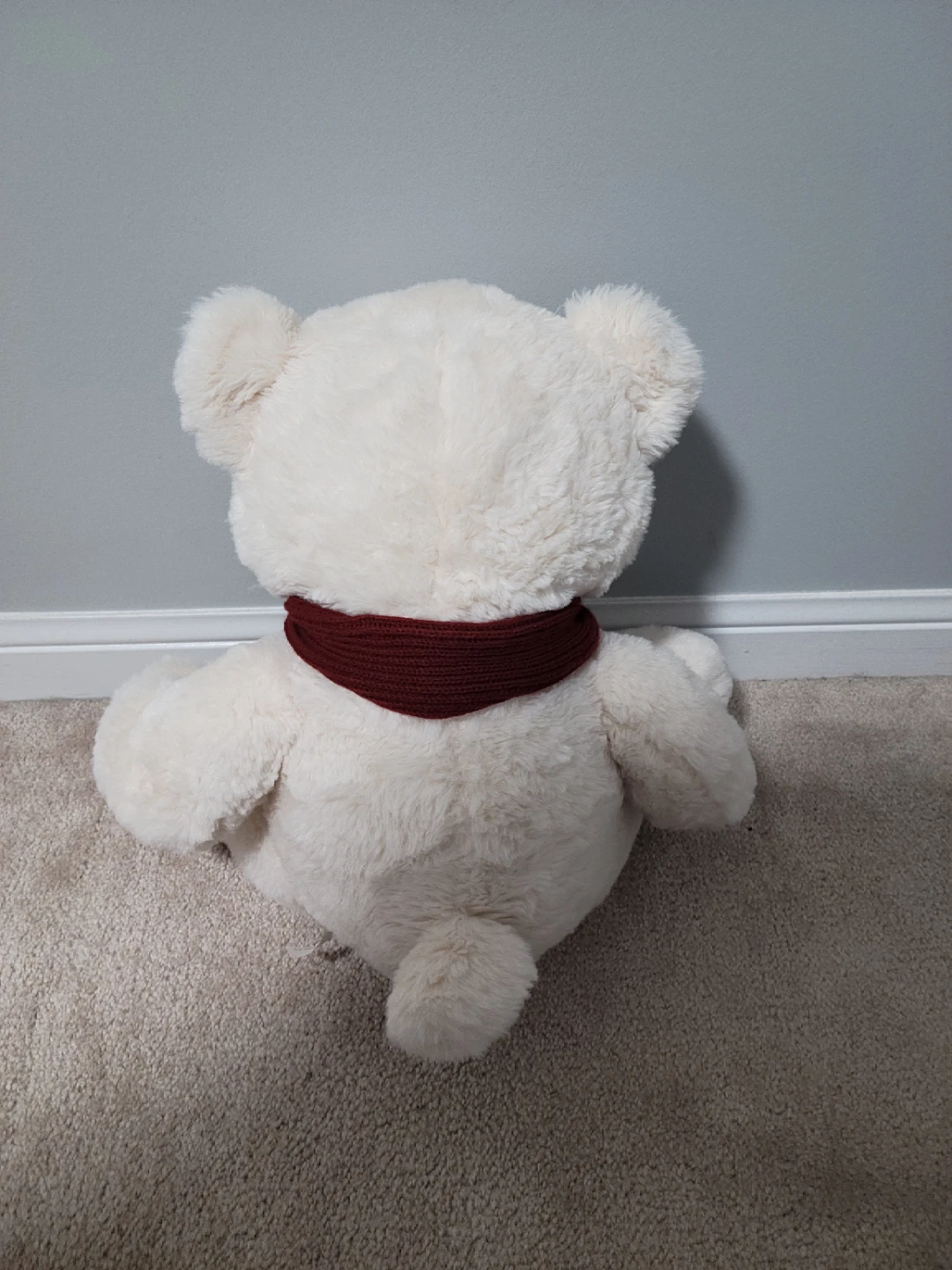 Plush White Teddy Bear with Scarf - photo 3