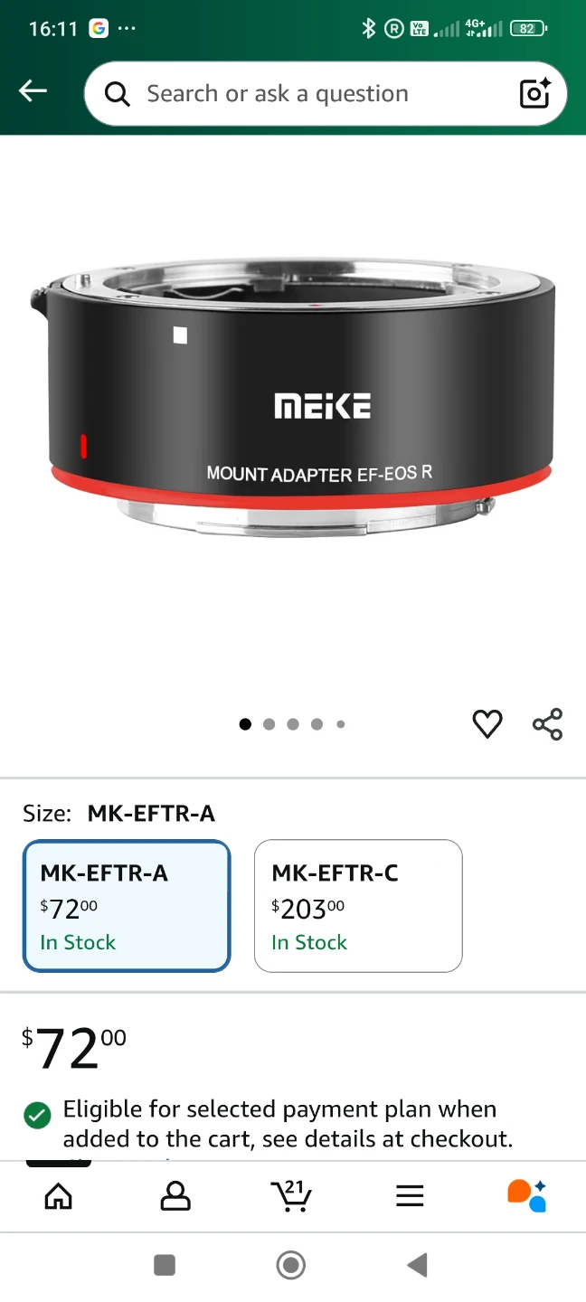 Meike MK-EFTR-A Mount Adapter for Canon EF-EOS R - New! - photo 3
