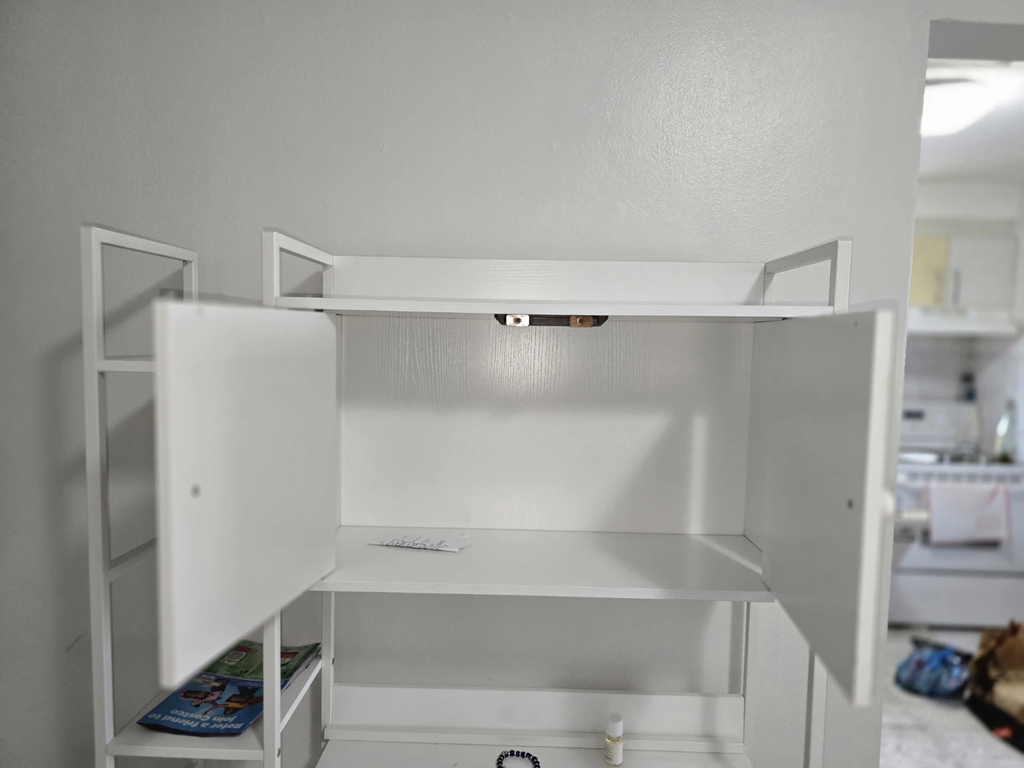 White Shelving Unit with Cabinet - photo 2