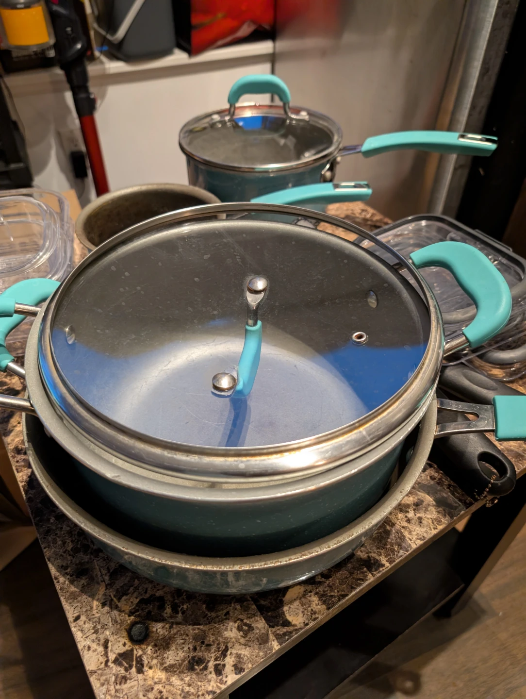 Turquoise Handle Cookware Set - photo 3