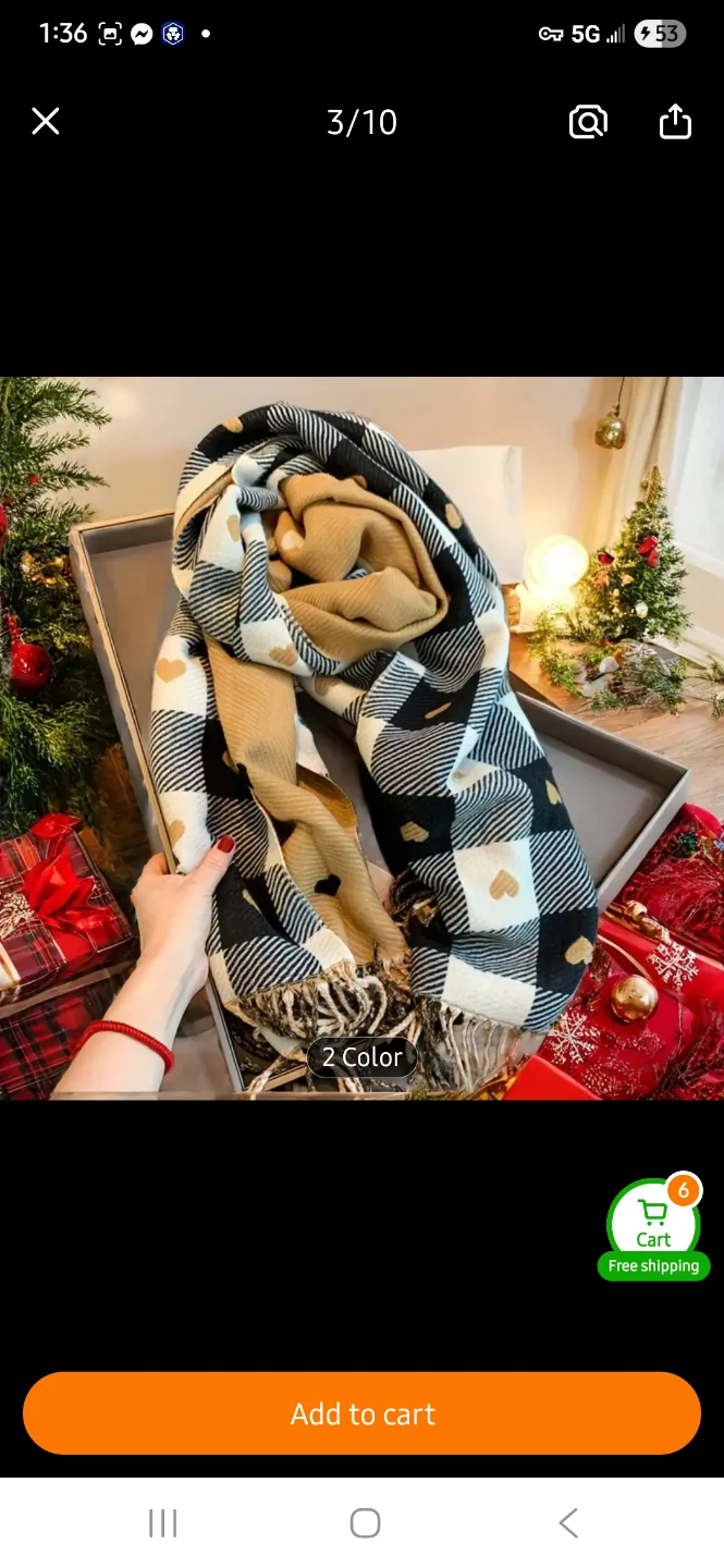 NEW Plaid Scarf with Hearts 💕