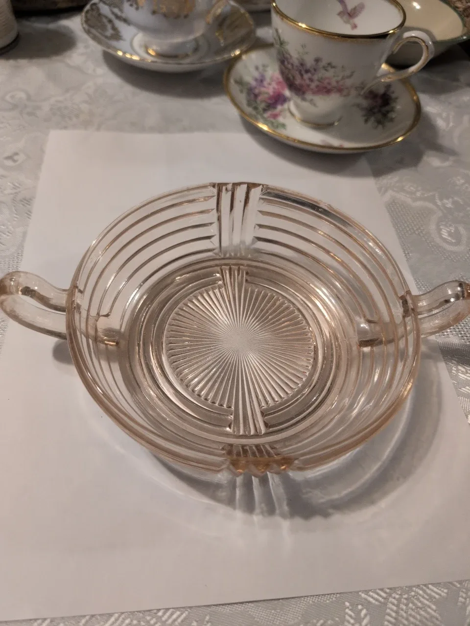 Vintage Pink Depression Glass Ashtray