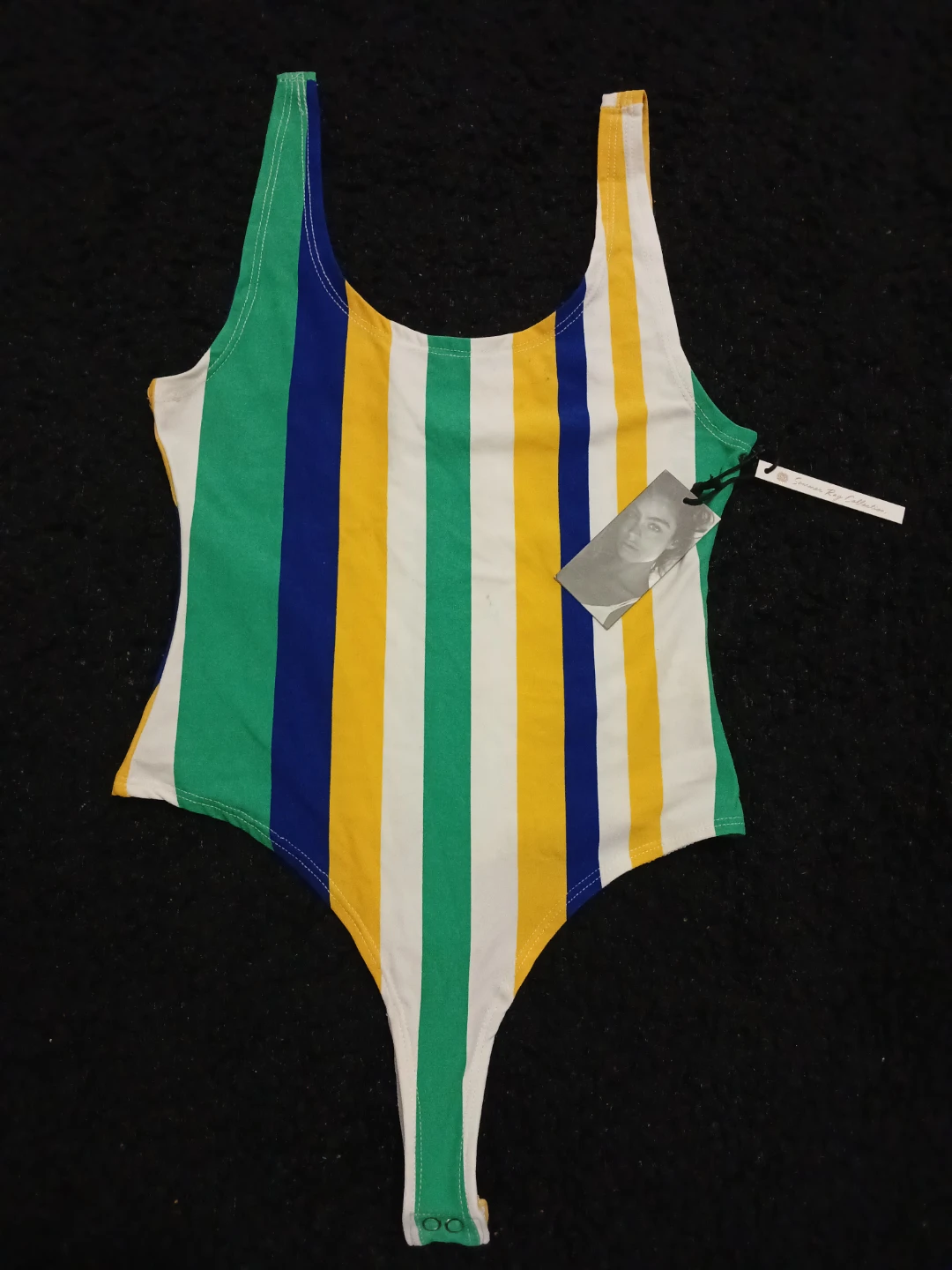 New Striped Bodysuit - Green, Blue, Yellow, White - photo 2