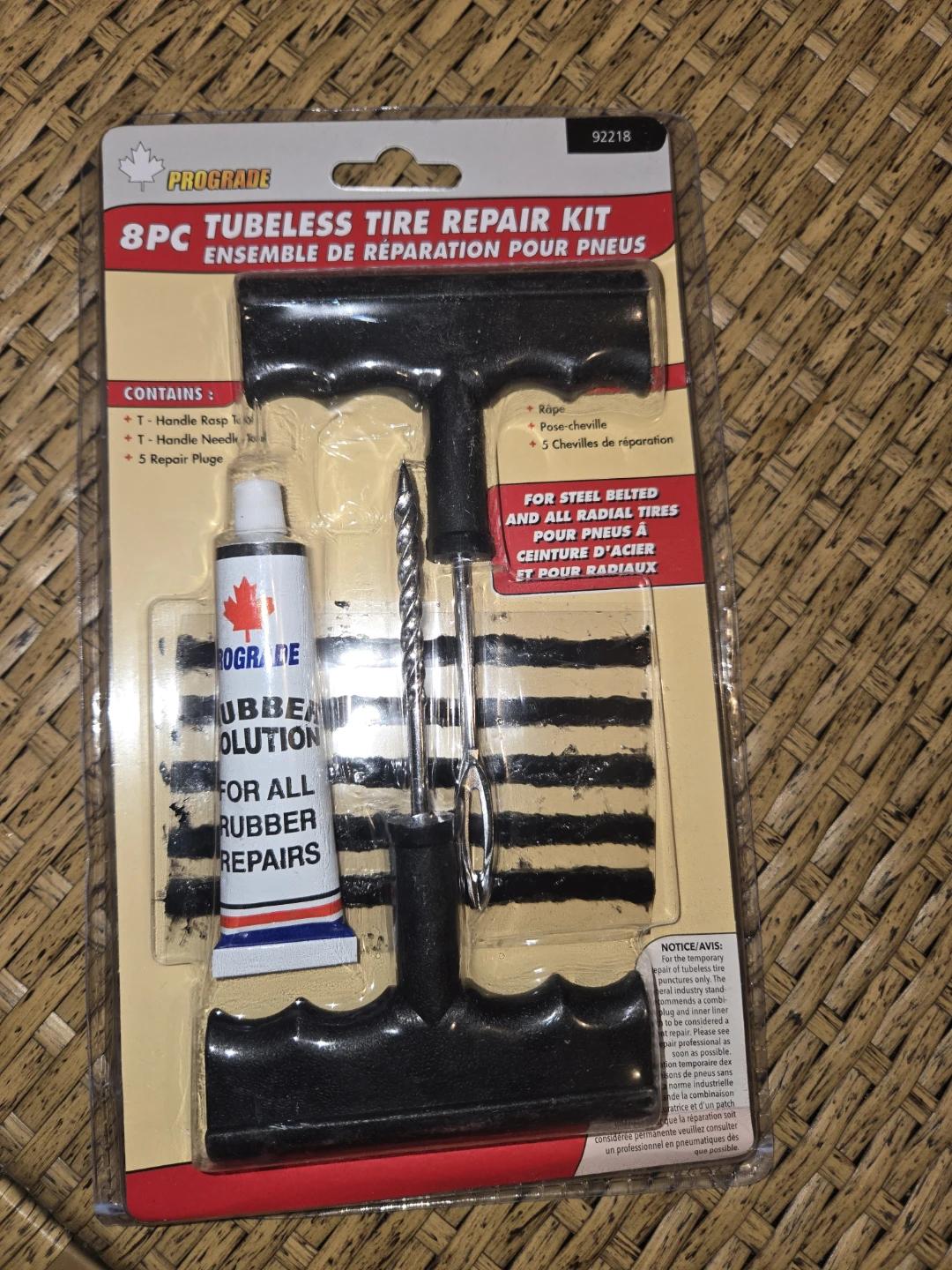 Prograde 8PC Tubeless Tire Repair Kit - New