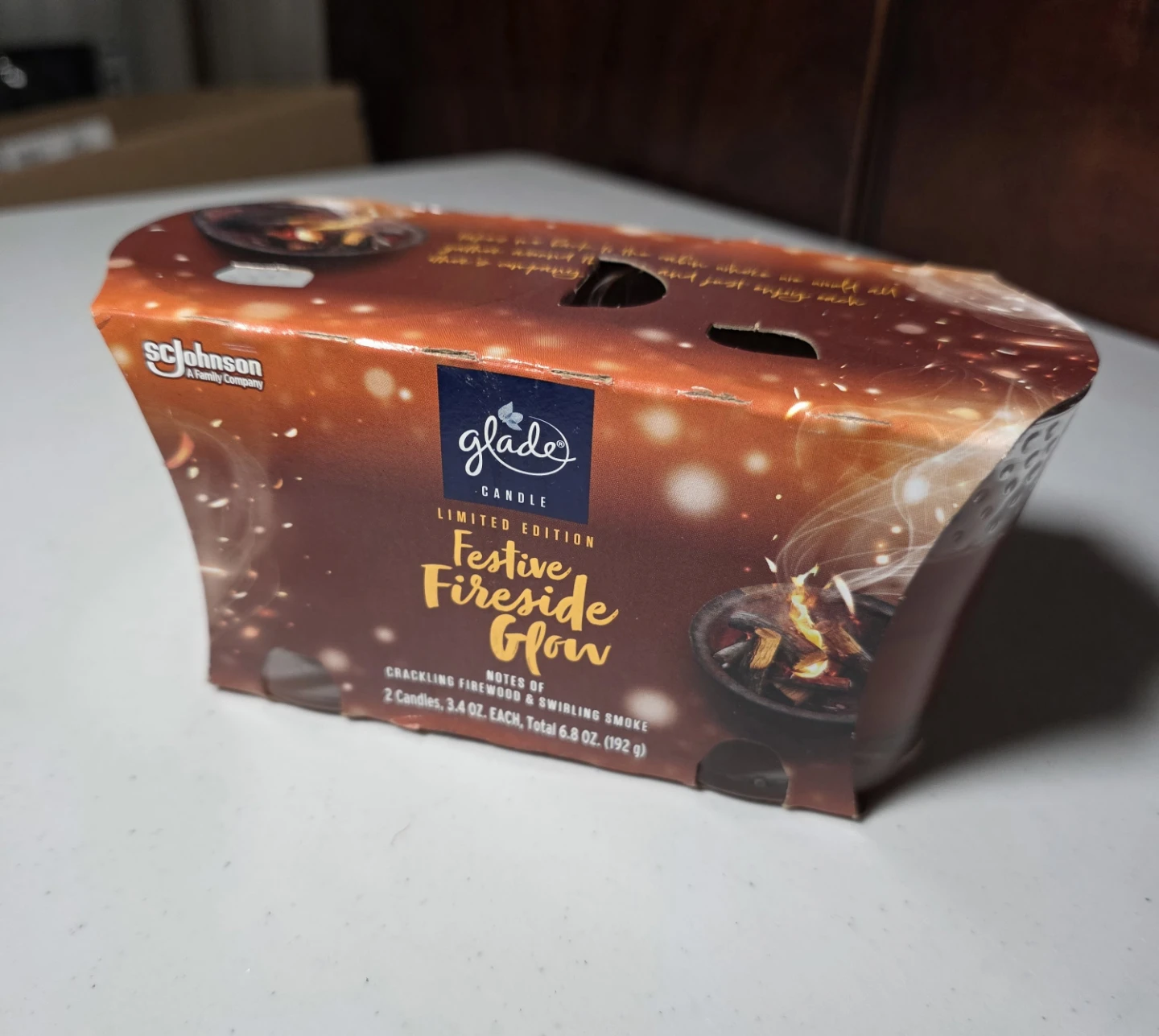 Glade Festive Fireside Glow Candles (2 pack)