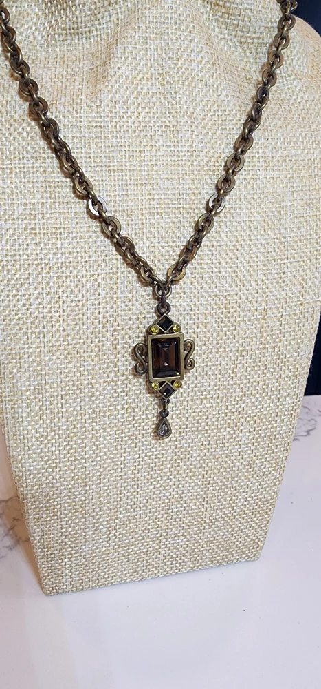Gothic/ Victorian Glass Pendant Necklace - photo 2