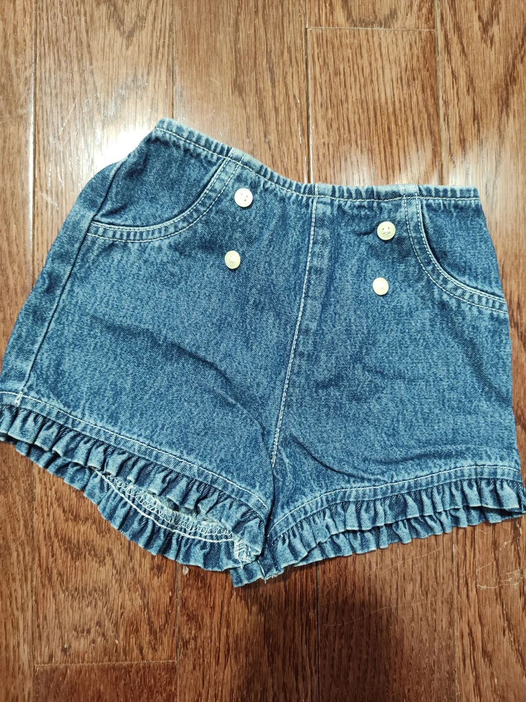 Denim Ruffle Shorts