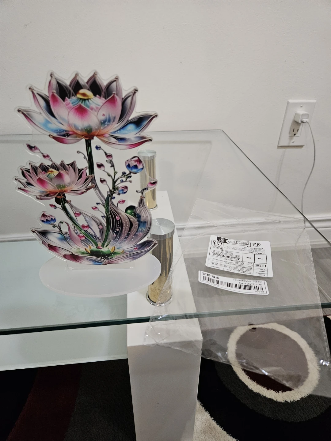 Lotus Flower Acrylic Stand Decor